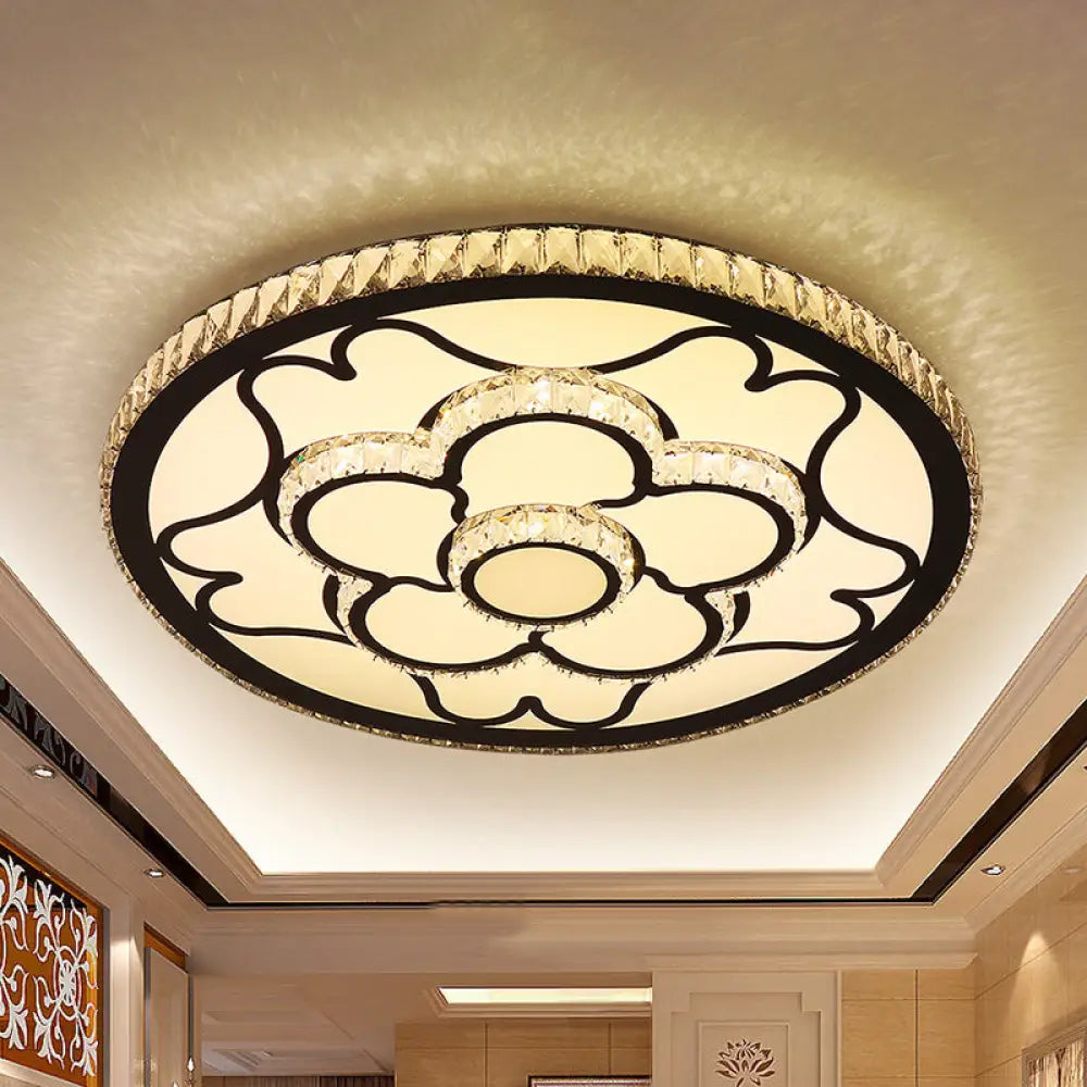 DecorBites™ DecorBites™ Modern LED Floral Ceiling Light with Stainless Steel Crystal Insert - Flush Mount