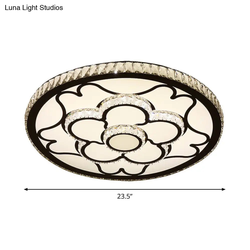 DecorBites™ DecorBites™ Modern LED Floral Ceiling Light with Stainless Steel Crystal Insert - Flush Mount