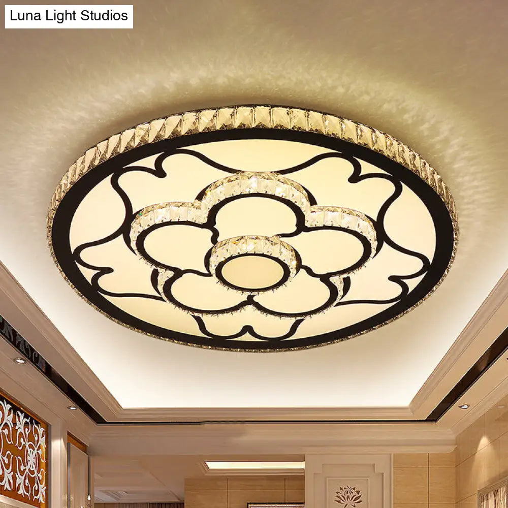 DecorBites™ DecorBites™ Modern LED Floral Ceiling Light with Stainless Steel Crystal Insert - Flush Mount