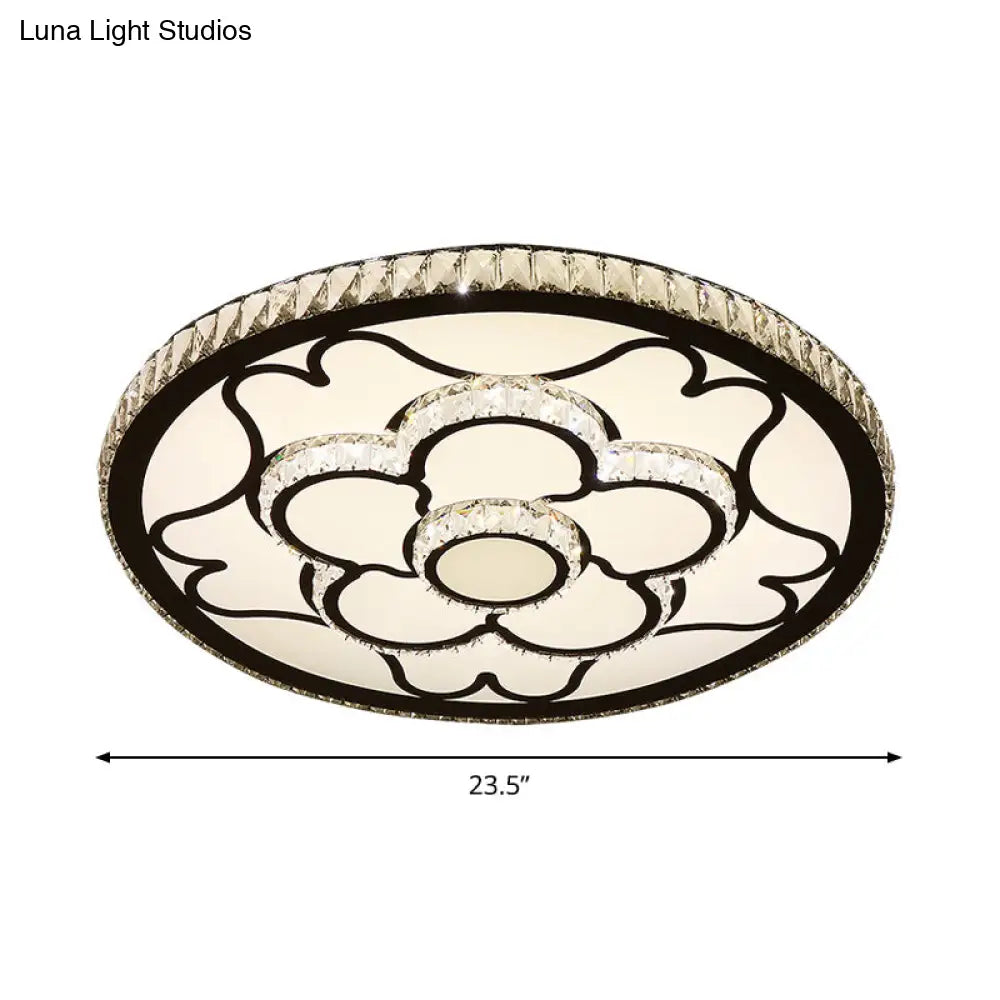 DecorBites™ DecorBites™ Modern LED Floral Ceiling Light with Stainless Steel Crystal Insert - Flush Mount