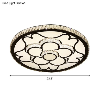 DecorBites™ DecorBites™ Modern LED Floral Ceiling Light with Stainless Steel Crystal Insert - Flush Mount