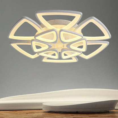 DecorBites™ DecorBites™ Modern LED Flower Semi Flush Acrylic Ceiling Light Fixture– White