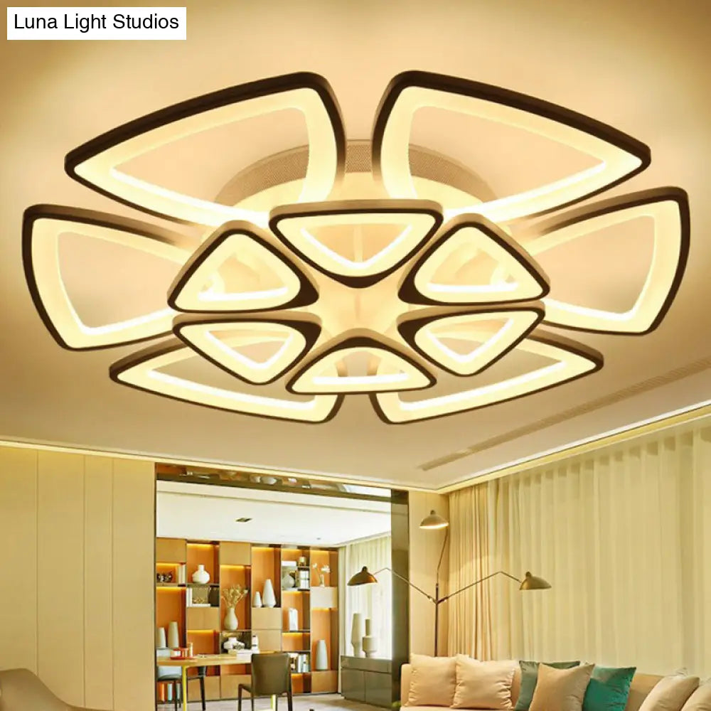 DecorBites™ DecorBites™ Modern LED Flower Semi Flush Acrylic Ceiling Light Fixture– White