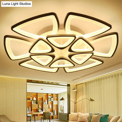 DecorBites™ DecorBites™ Modern LED Flower Semi Flush Acrylic Ceiling Light Fixture– White