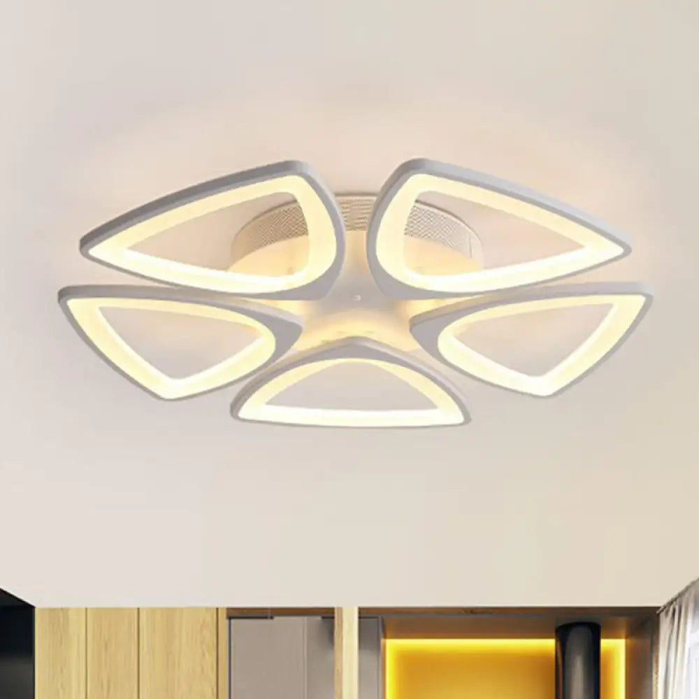 DecorBites™ DecorBites™ Modern LED Flower Semi Flush Acrylic Ceiling Light Fixture– White