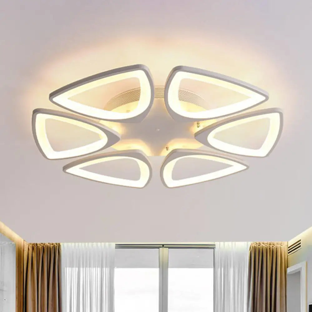 DecorBites™ DecorBites™ Modern LED Flower Semi Flush Acrylic Ceiling Light Fixture– White