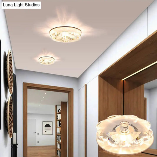 DecorBites™ DecorBites™ Modern LED Floweret Flushmount Light for Doorway - Clear Crystal
