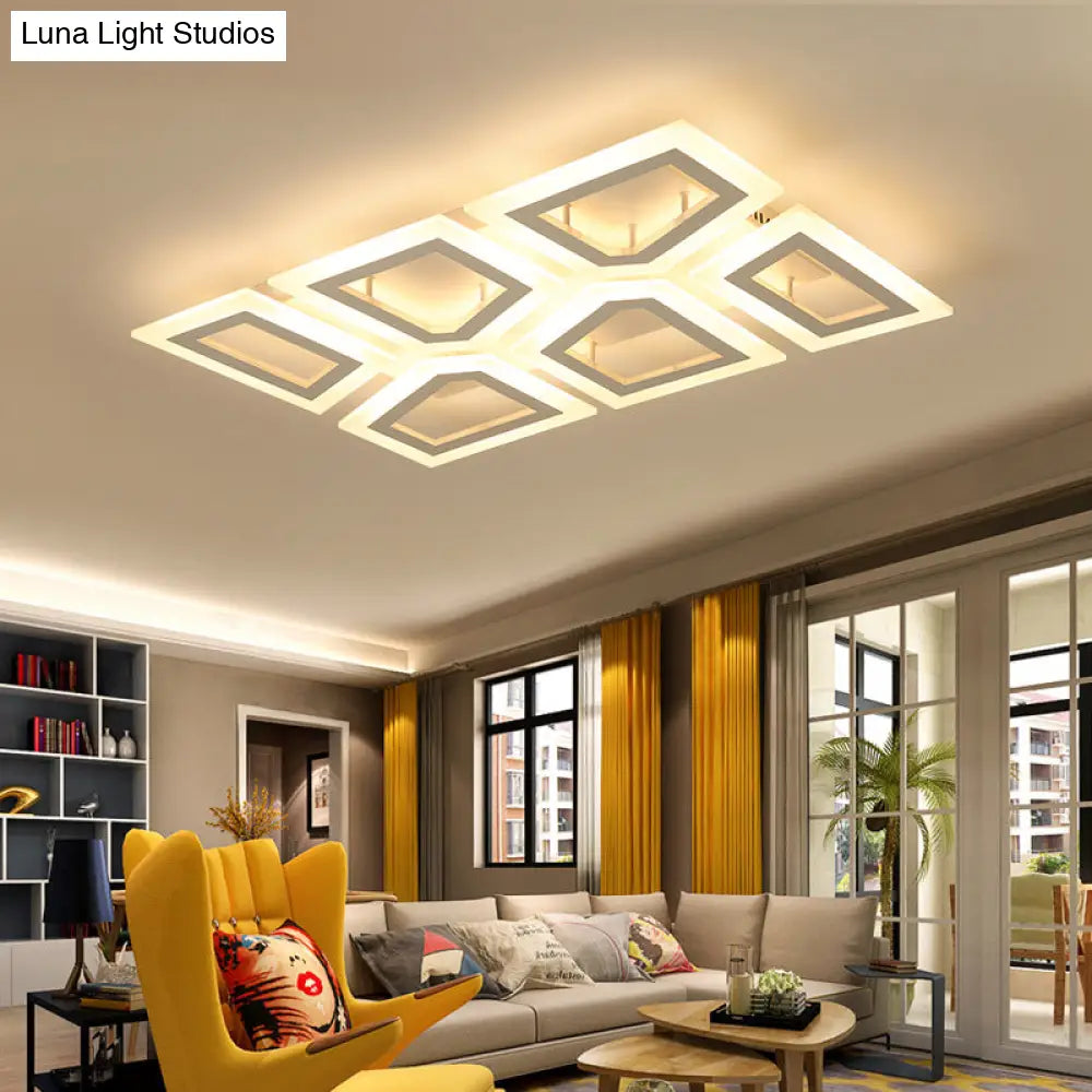 DecorBites™ DecorBites™ Modern LED Flush Light for Bedroom | Square/Rectangular Splicing | Warm/White Light | 16"/24.5"/37.5" W