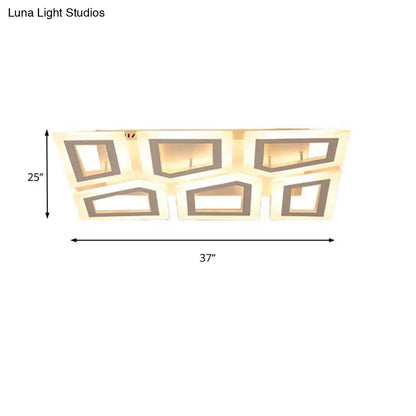 DecorBites™ DecorBites™ Modern LED Flush Light for Bedroom | Square/Rectangular Splicing | Warm/White Light | 16"/24.5"/37.5" W