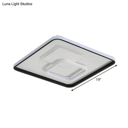DecorBites™ DecorBites™ Modern LED Flush Light in Warm/White for Bedroom - Round/Square/Rectangular Shape - Aluminum Black Ceiling Mount Lighting