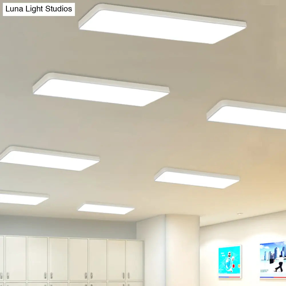 DecorBites™ DecorBites™ Modern LED Flush Light with Rectangular Acrylic Shade - Office Ceiling Mounted
