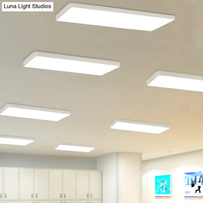 DecorBites™ DecorBites™ Modern LED Flush Light with Rectangular Acrylic Shade - Office Ceiling Mounted