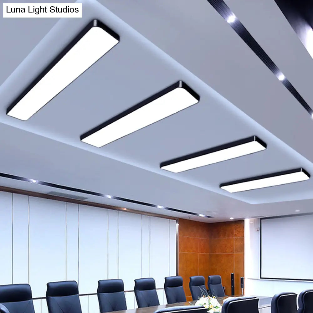 DecorBites™ DecorBites™ Modern LED Flush Light with Rectangular Acrylic Shade - Office Ceiling Mounted