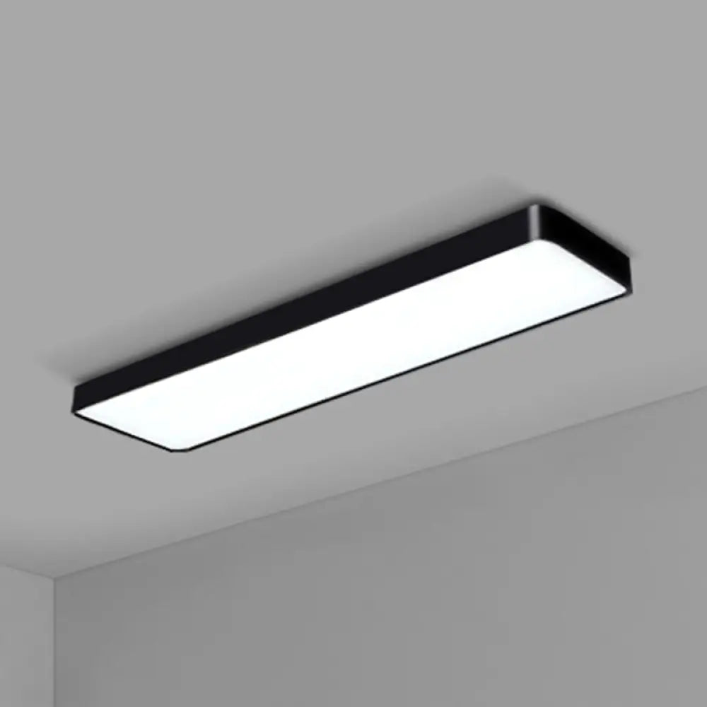 DecorBites™ DecorBites™ Modern LED Flush Light with Rectangular Acrylic Shade - Office Ceiling Mounted