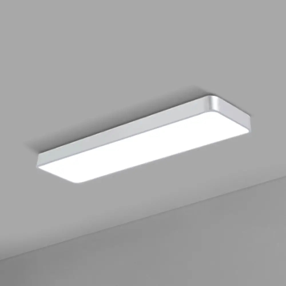 DecorBites™ DecorBites™ Modern LED Flush Light with Rectangular Acrylic Shade - Office Ceiling Mounted