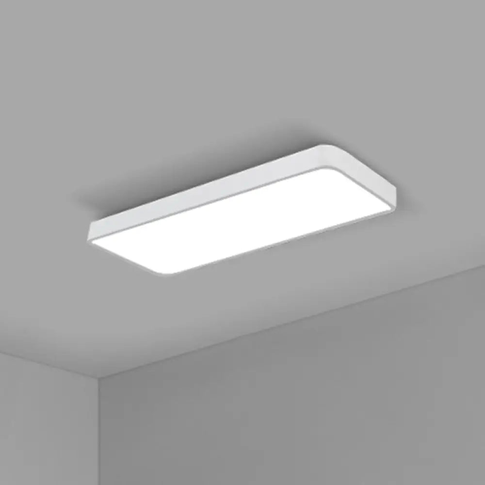 DecorBites™ DecorBites™ Modern LED Flush Light with Rectangular Acrylic Shade - Office Ceiling Mounted