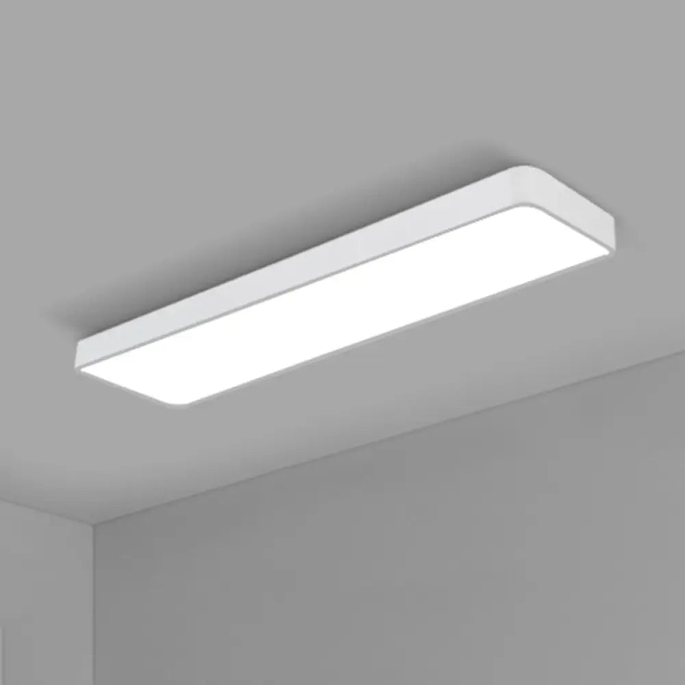DecorBites™ DecorBites™ Modern LED Flush Light with Rectangular Acrylic Shade - Office Ceiling Mounted