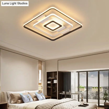 DecorBites™ DecorBites™ Modern LED Flush Mount Ceiling Light Fixture for Black and White Living Room - Aluminum Frame, Round/Square/Rectangular Shape, White Light