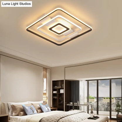 DecorBites™ DecorBites™ Modern LED Flush Mount Ceiling Light Fixture for Black and White Living Room - Aluminum Frame, Round/Square/Rectangular Shape, White Light