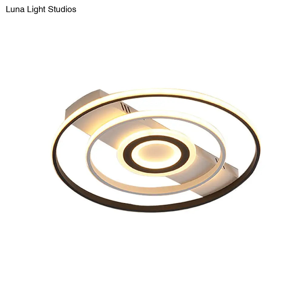 DecorBites™ DecorBites™ Modern LED Flush Mount Ceiling Light Fixture for Black and White Living Room - Aluminum Frame, Round/Square/Rectangular Shape, White Light