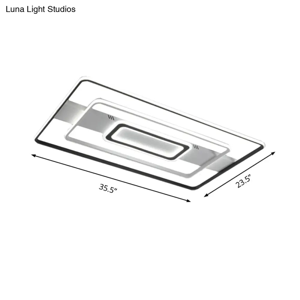 DecorBites™ DecorBites™ Modern LED Flush Mount Ceiling Light Fixture for Black and White Living Room - Aluminum Frame, Round/Square/Rectangular Shape, White Light