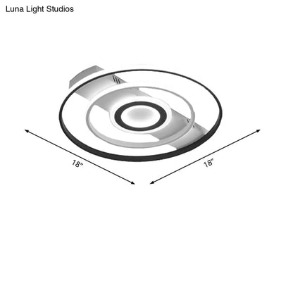 DecorBites™ DecorBites™ Modern LED Flush Mount Ceiling Light Fixture for Black and White Living Room - Aluminum Frame, Round/Square/Rectangular Shape, White Light