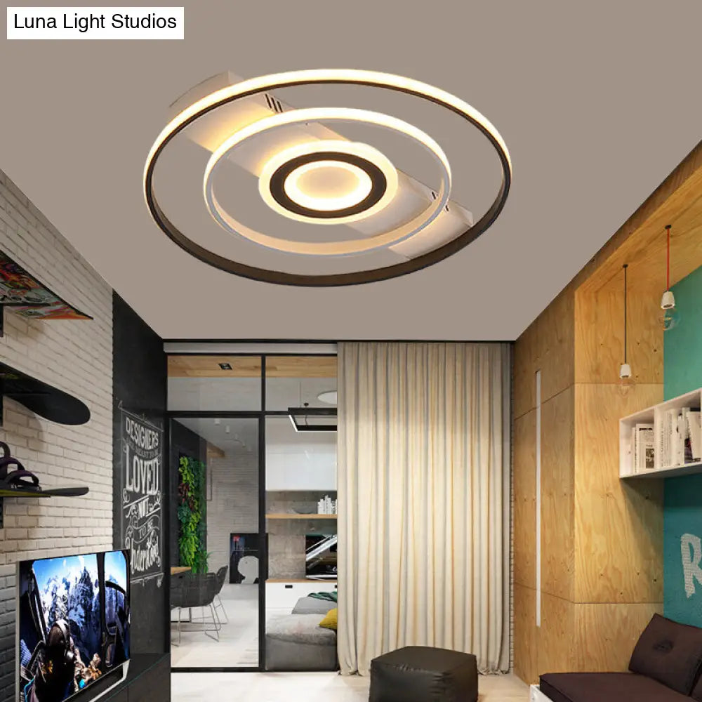 DecorBites™ DecorBites™ Modern LED Flush Mount Ceiling Light Fixture for Black and White Living Room - Aluminum Frame, Round/Square/Rectangular Shape, White Light