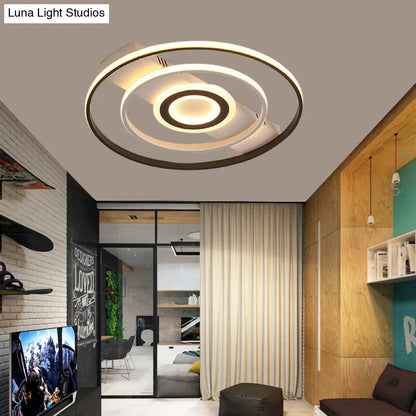 DecorBites™ DecorBites™ Modern LED Flush Mount Ceiling Light Fixture for Black and White Living Room - Aluminum Frame, Round/Square/Rectangular Shape, White Light