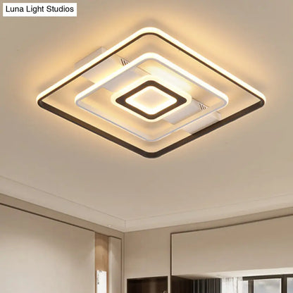 DecorBites™ DecorBites™ Modern LED Flush Mount Ceiling Light Fixture for Black and White Living Room - Aluminum Frame, Round/Square/Rectangular Shape, White Light