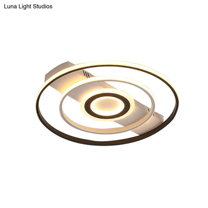 DecorBites™ DecorBites™ Modern LED Flush Mount Ceiling Light Fixture for Black and White Living Room - Aluminum Frame, Round/Square/Rectangular Shape, White Light