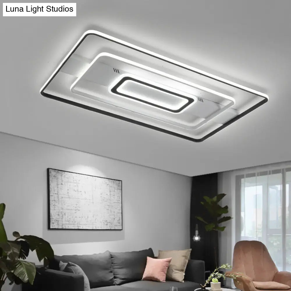 DecorBites™ DecorBites™ Modern LED Flush Mount Ceiling Light Fixture for Black and White Living Room - Aluminum Frame, Round/Square/Rectangular Shape, White Light
