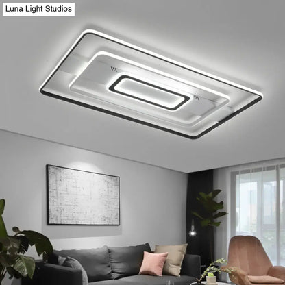 DecorBites™ DecorBites™ Modern LED Flush Mount Ceiling Light Fixture for Black and White Living Room - Aluminum Frame, Round/Square/Rectangular Shape, White Light