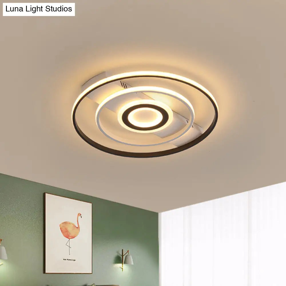 DecorBites™ DecorBites™ Modern LED Flush Mount Ceiling Light Fixture for Black and White Living Room - Aluminum Frame, Round/Square/Rectangular Shape, White Light