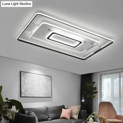 DecorBites™ DecorBites™ Modern LED Flush Mount Ceiling Light Fixture for Black and White Living Room - Aluminum Frame, Round/Square/Rectangular Shape, White Light