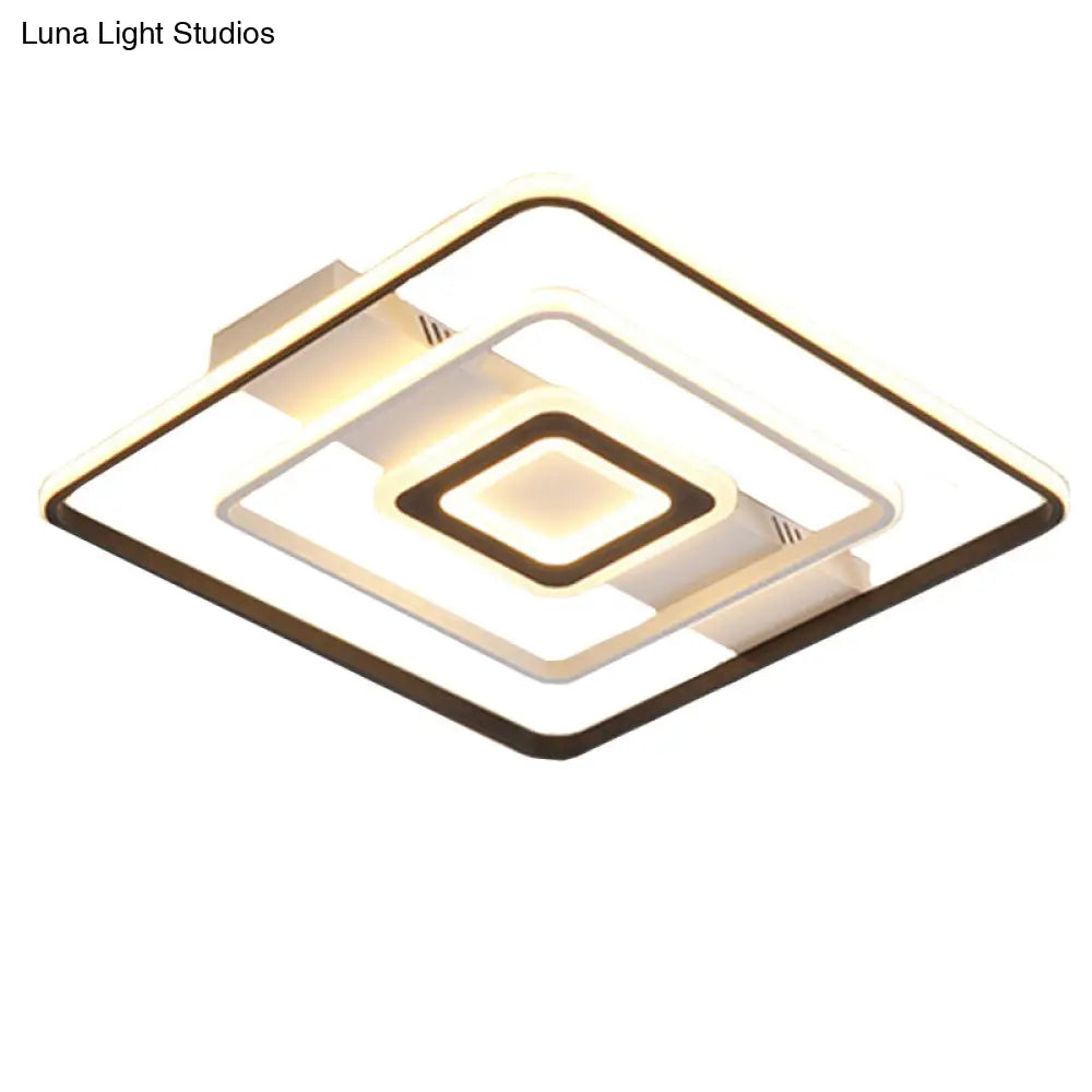 DecorBites™ DecorBites™ Modern LED Flush Mount Ceiling Light Fixture for Black and White Living Room - Aluminum Frame, Round/Square/Rectangular Shape, White Light