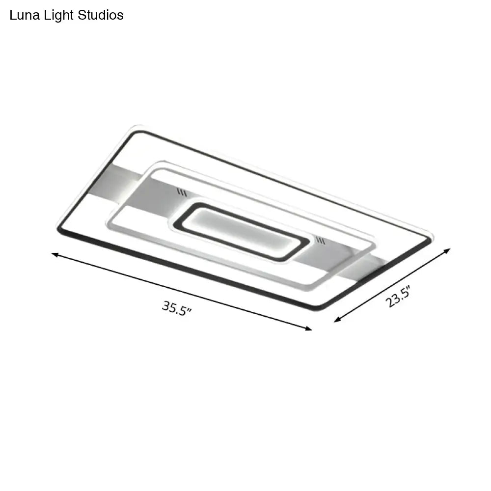 DecorBites™ DecorBites™ Modern LED Flush Mount Ceiling Light Fixture for Black and White Living Room - Aluminum Frame, Round/Square/Rectangular Shape, White Light