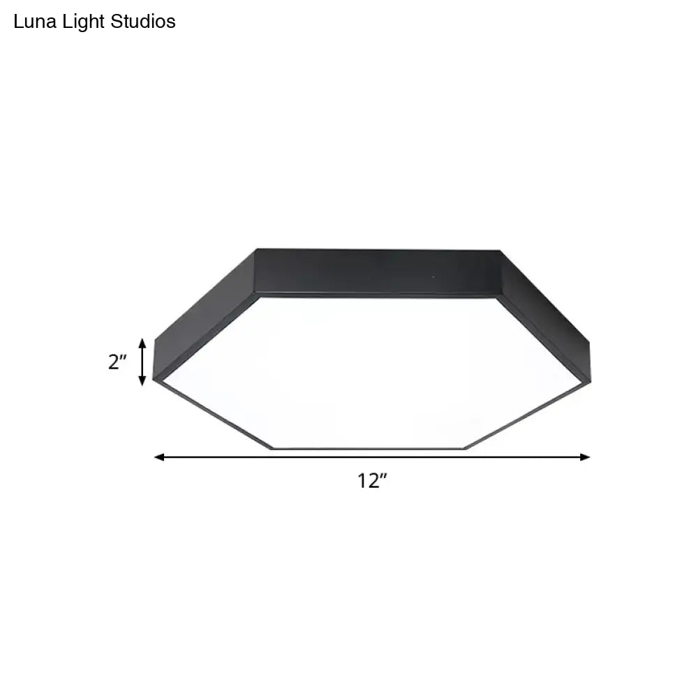 DecorBites™ DecorBites™ Modern LED Flush Mount Ceiling Light for Bedroom with Acrylic Hexagon Shade