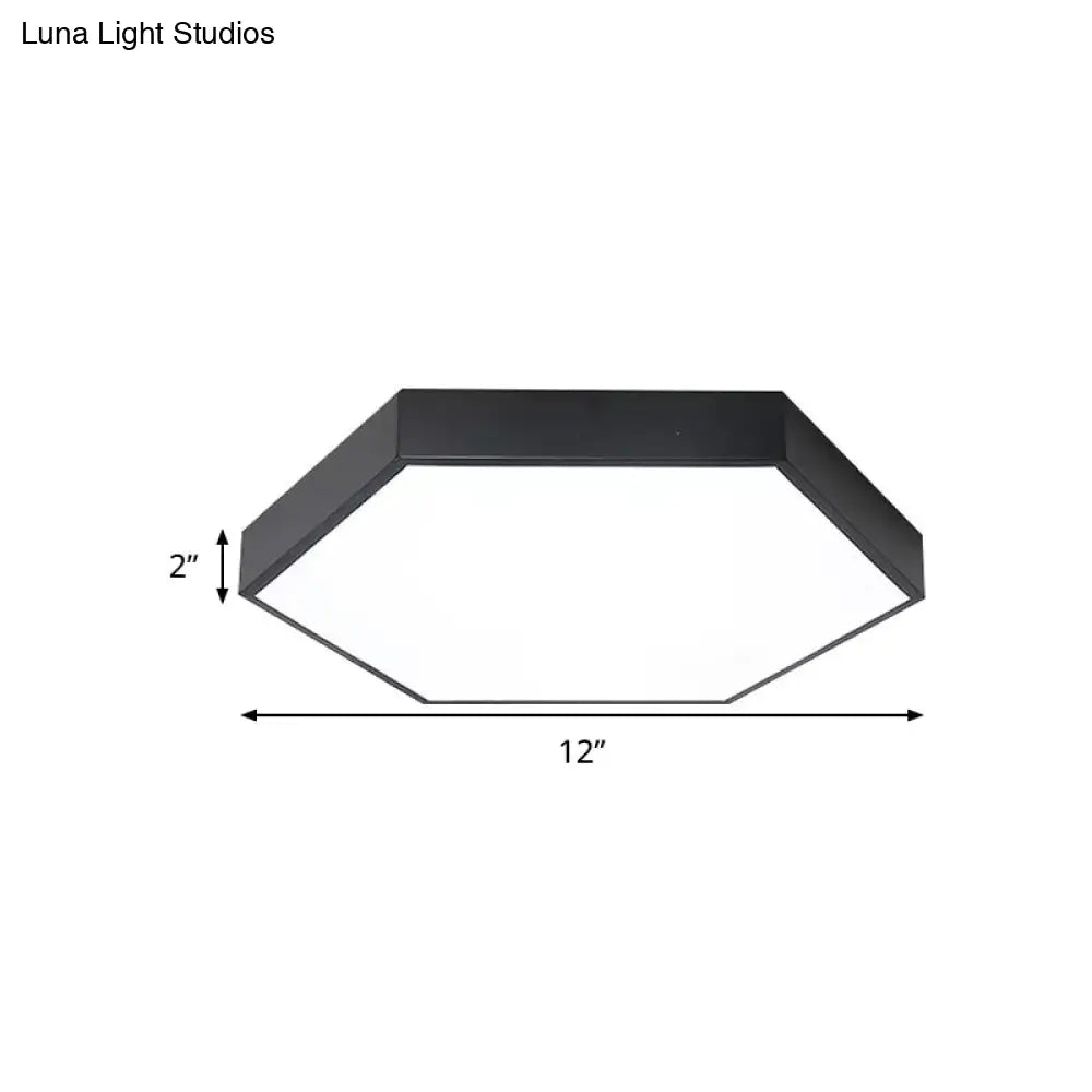 DecorBites™ DecorBites™ Modern LED Flush Mount Ceiling Light for Bedroom with Acrylic Hexagon Shade