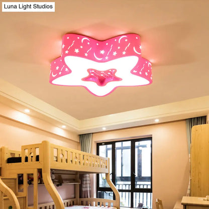 DecorBites™ DecorBites™ Modern LED Flush Mount Ceiling Light for Children's Bedroom - Starry Acrylic Design