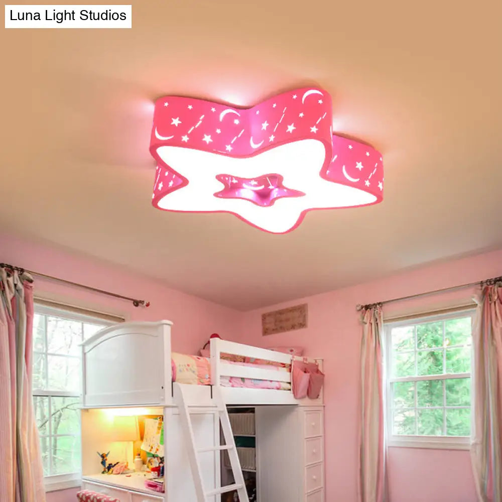 DecorBites™ DecorBites™ Modern LED Flush Mount Ceiling Light for Children's Bedroom - Starry Acrylic Design
