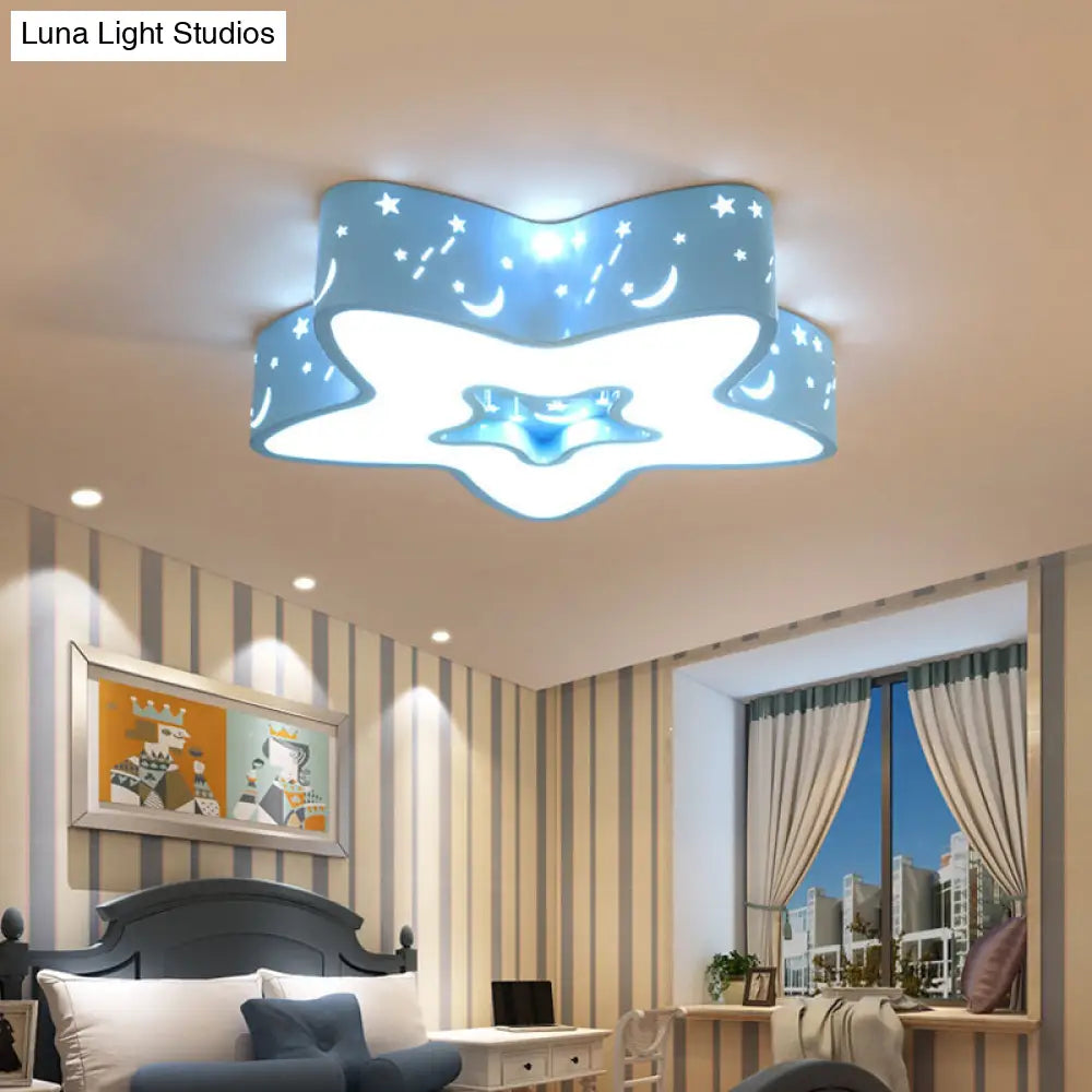 DecorBites™ DecorBites™ Modern LED Flush Mount Ceiling Light for Children's Bedroom - Starry Acrylic Design