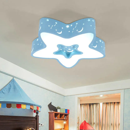 DecorBites™ DecorBites™ Modern LED Flush Mount Ceiling Light for Children's Bedroom - Starry Acrylic Design