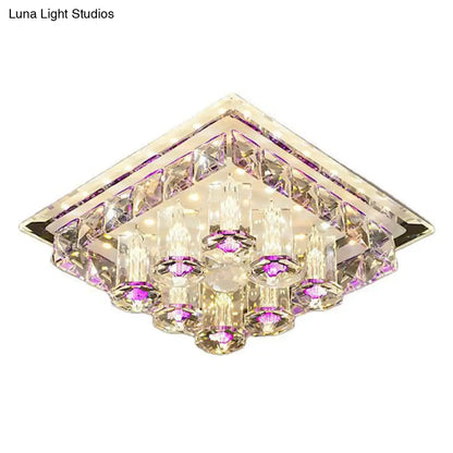 DecorBites™ DecorBites™ Modern LED Flush Mount Ceiling Light for Hallway in Crystal Square Shape