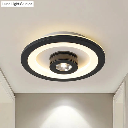 DecorBites™ DecorBites™ Modern LED Flush Mount Ceiling Light in Acrylic Square/Round Shape - Warm/White Light, Black or White Fixture