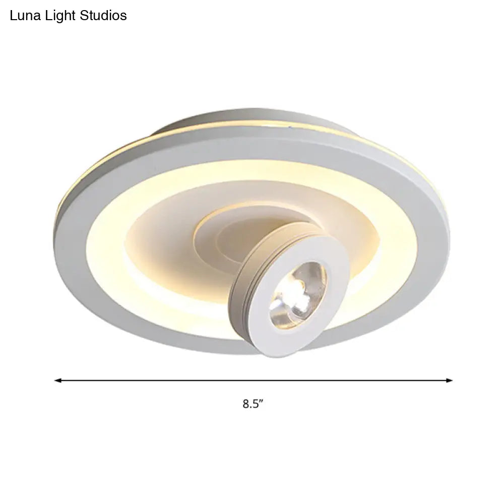 DecorBites™ DecorBites™ Modern LED Flush Mount Ceiling Light in Acrylic Square/Round Shape - Warm/White Light, Black or White Fixture