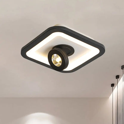 DecorBites™ DecorBites™ Modern LED Flush Mount Ceiling Light in Acrylic Square/Round Shape - Warm/White Light, Black or White Fixture