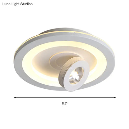 DecorBites™ DecorBites™ Modern LED Flush Mount Ceiling Light in Acrylic Square/Round Shape - Warm/White Light, Black or White Fixture
