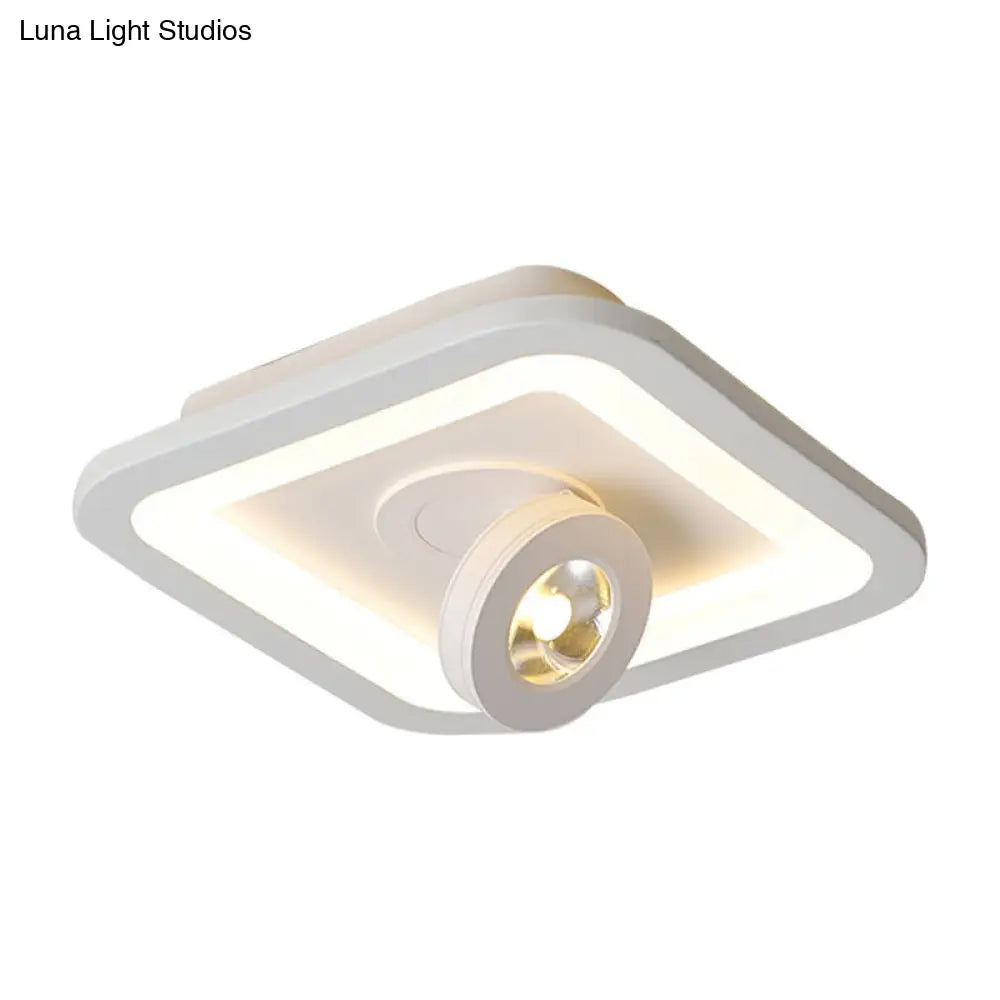 DecorBites™ DecorBites™ Modern LED Flush Mount Ceiling Light in Acrylic Square/Round Shape - Warm/White Light, Black or White Fixture