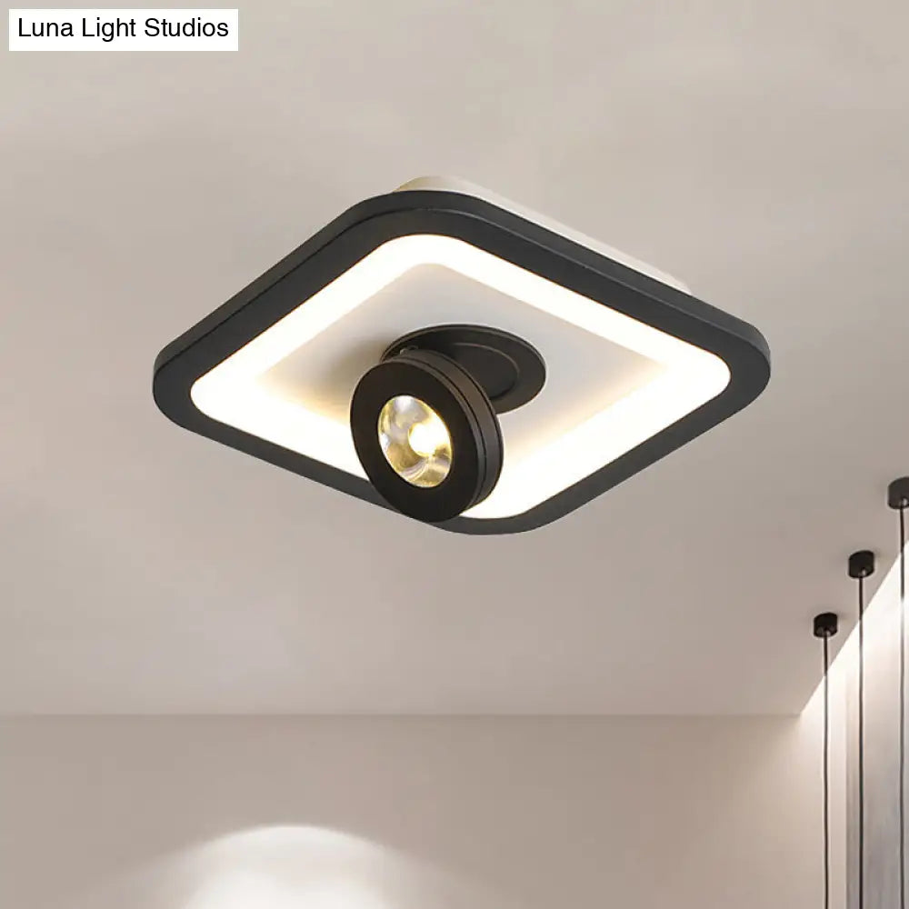 DecorBites™ DecorBites™ Modern LED Flush Mount Ceiling Light in Acrylic Square/Round Shape - Warm/White Light, Black or White Fixture