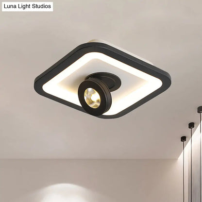 DecorBites™ DecorBites™ Modern LED Flush Mount Ceiling Light in Acrylic Square/Round Shape - Warm/White Light, Black or White Fixture